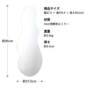 ウェーブミラー 全身鏡 ミラー ウェーブ全身ミ...の詳細画像2