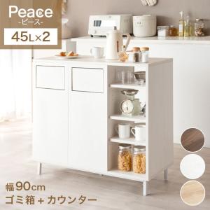 スチール製ダストボックス 分別ゴミ箱 15リットル 4分別 幅46cm ペール