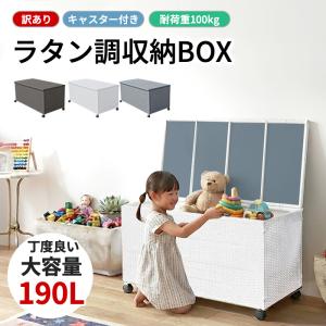 収納ボックス 室内 屋外 キャスター付き おもちゃ 収納 車 キャップ アウトドア ゴミ箱 物置 ダストボックス 収納ベンチ 大容量 大型 190L ラタン調