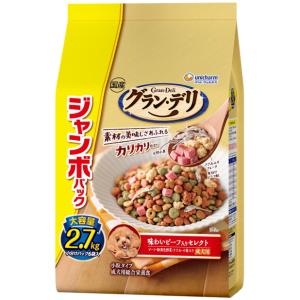 【ユニチャーム】グランデリ　カリカリ仕立て　成犬用　味わいビーフ入りセレクト　２．７ｋｇｘ４個（ケー...