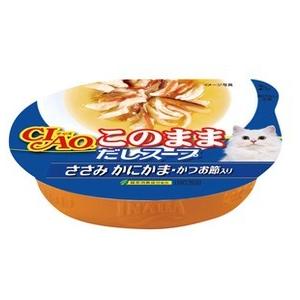 【いなばペット】このままだしスープ　ささみ　かにかま・かつお節入り　６０ｇ