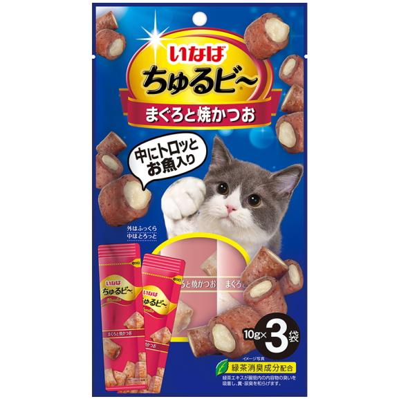 【いなばペット】ちゅるビ〜　まぐろと焼かつお　１０ｇｘ３袋