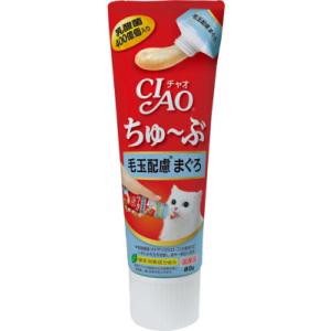 【いなばペット】チャオ　ちゅ〜ぶ　毛玉配慮　まぐろ　８０ｇ