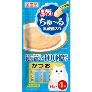 【いなばペット】チャオちゅーる　乳酸菌入り　かつお　１４ｇｘ４本