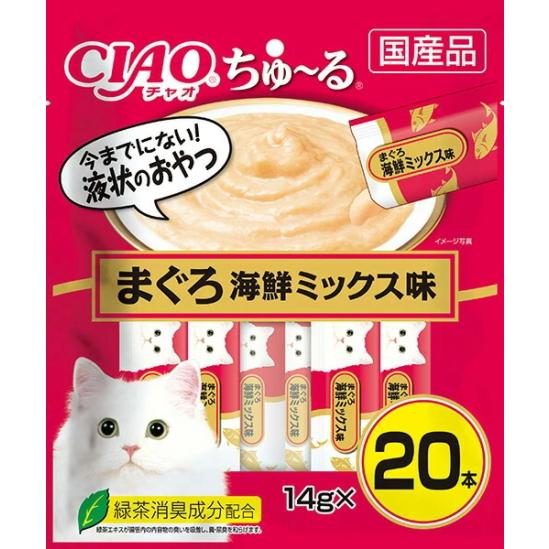 【いなばペット】チャオ　ちゅ〜る　まぐろ　海鮮ミックス味　２０本入り
