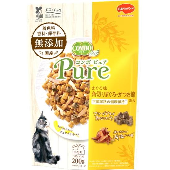 【日本ペット】コンボピュア　キャット　まぐろ味・角切りまぐろ・かつお節添え　２００ｇｘ１２個（ケース...