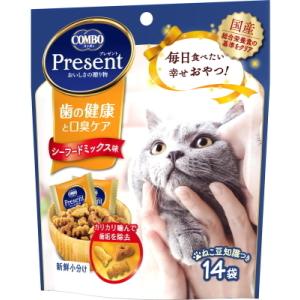 【日本ペット】コンボ　プレゼント　キャット　おやつ　歯の健康と口臭ケア　４２ｇ（１４袋）