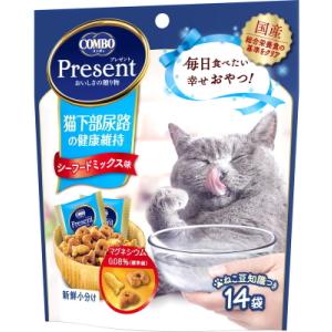 【日本ペット】コンボ　プレゼント　キャット　おやつ　猫下部尿路の健康維持　４２ｇ（１４袋）｜riverside