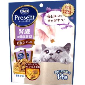 【日本ペット】コンボ　プレゼント　キャット　おやつ　腎臓の健康維持　お肉ミックス味　４２ｇ（１４袋）...