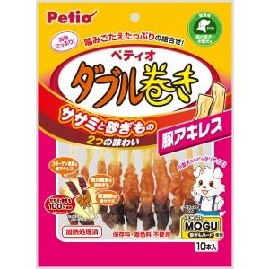 【ペティオ】ササミ＋チキンガムＭＯＧＵ　ダブル巻き　豚アキレス　１０本入