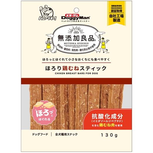 【ドギーマンハヤシ】無添加良品　ほろり鶏むねスティック　１３０ｇ