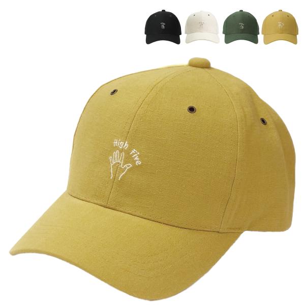 ベーシックエンチ Linen Hand Sign Cap 帽子 綿麻 リネン 麻混 刺繍 抗菌 消臭...
