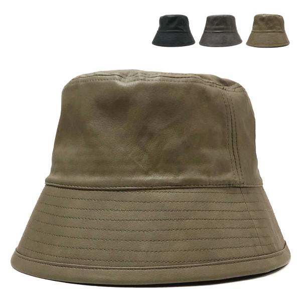 ベーシックエンチ PU Bucket Hat 帽子 抗菌 消臭 ダウンブリム バケット ハット メン...