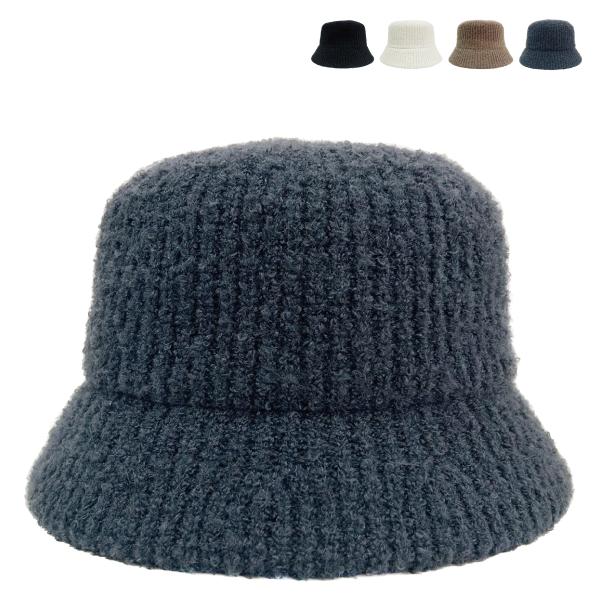 シープファー 抗菌 消臭 ハット ファー ふわふわ もこもこ バケットハット ダウンブリム 帽子 レ...