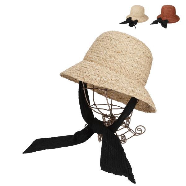 ラフィア ベルハット 抗菌 消臭 ハット ストローハット 日除け 帽子 レディース フリーサイズ リ...