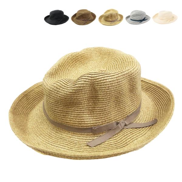 折り畳み 畳める つば広 ハット 日除け 天然 帽子 レディース フリーサイズ クロシェ キャペリン...