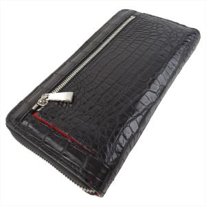 新品 クロコダイルレザー 長財布 モスグリーン 深緑 マット ラウンド  