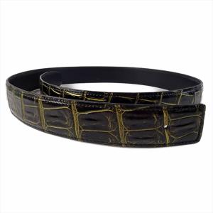 HERMES エルメス クロコダイル ポロサス ワニ革 レザー ブラック 黒  