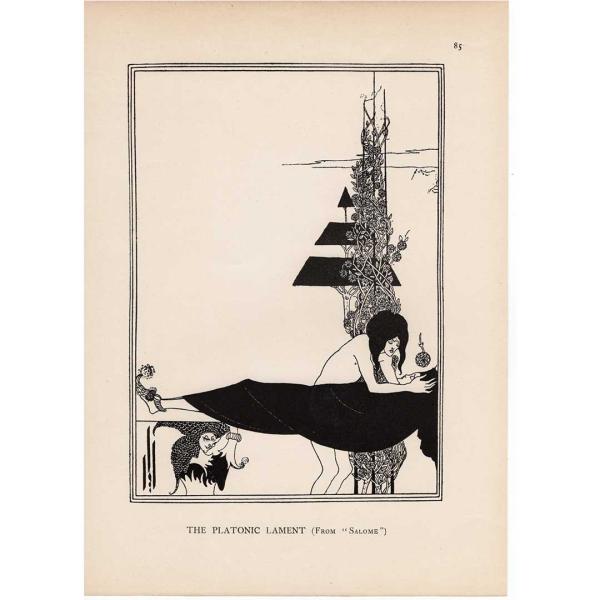 オーブリー・ビアズリー ≪プラトニックな嘆き≫『サロメ』 1905年の画集より当時印刷オリジナル版画...