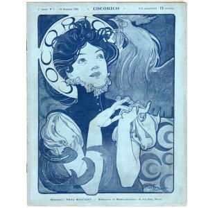 アルフォンス・ミュシャ『ココリコ創刊号』1898年　アンティークマガジン　リボリアンティークス取扱品