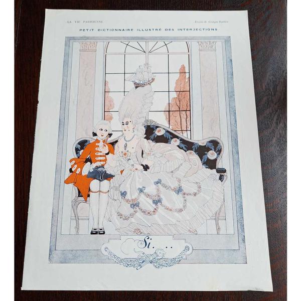 ≪La Vie Parisienne（1922年3月号）》 ジョルジュ・バルビエ画　フランス当時印刷...