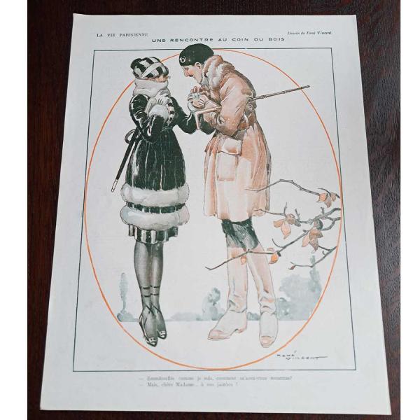 La Vie Parisienne《UNE RECONTRE AU COIN DU BOIS（191...