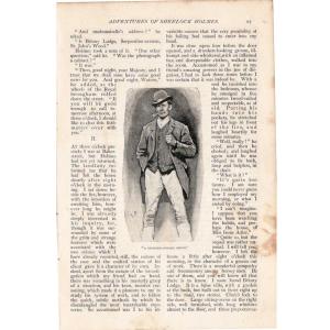 シャーロック・ホームズ《ボヘミアの醜聞》（馬丁に変装したホームズ）1891年当時のオリジナル挿絵 【Rivoli Antiques】