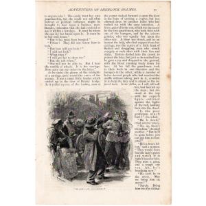 シャーロック・ホームズ《ボヘミアの醜聞》（叫び声をあげ倒れる変装したホームズ）1891年【Rivoli Antiques】