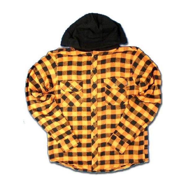 送料無料セール C1RCA サーカ  フード付きネルシャツ P-RAM FLANNEL /オレンジ・...
