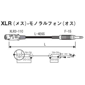 CANARE/カナレ マイクケーブル 3m　XLR（メス）⇔モノラルフォン｜rizing