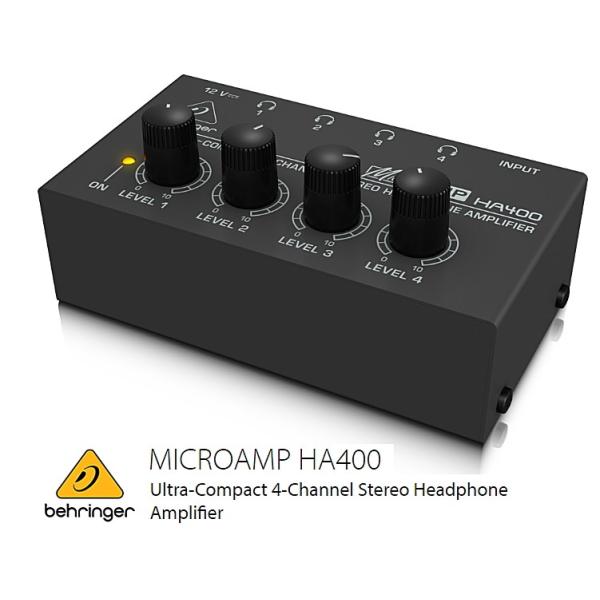 BEHRINGER べリンガー　4chステレオ・ヘッドホンアンプ　HA400 MICROAMP