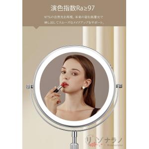 女優ミラー 卓上ミラー ledライト付き 両面...の詳細画像3