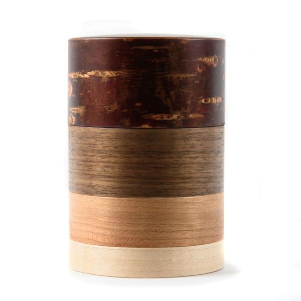 [送料無料][樺細工][茶筒]「暮らし華やぐ樺細工」[角館 伝四郎]輪筒　茶筒　無地皮(伝統工芸/手...