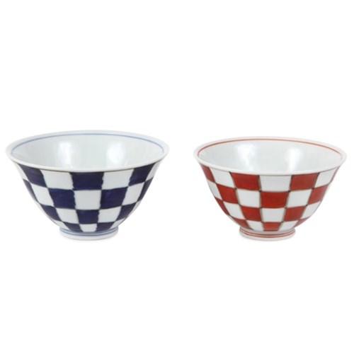 有田焼 茶碗 おしゃれ | 市松 姫碗 大・小 | そうた窯 | 和食器 ギフト プレゼント 内祝い...