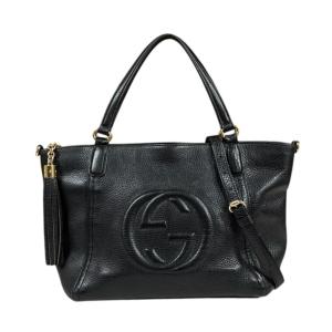 グッチ ソーホー ショルダーバッグ レザー 369176 ブラック レディース GUCCI 中古
