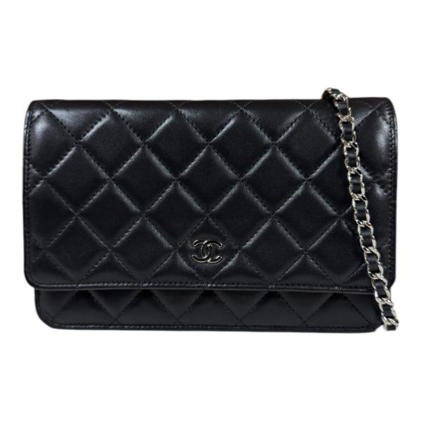 シャネル マトラッセ ウォレットチェーン ラムスキン レディース CHANEL 中古 美品
