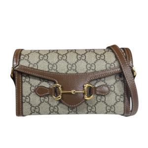 グッチ ミニバッグ ホースビット1955 ショルダーバッグ GGスプリームキャンバス 699296 ベージュ レディース GUCCI 中古 美品