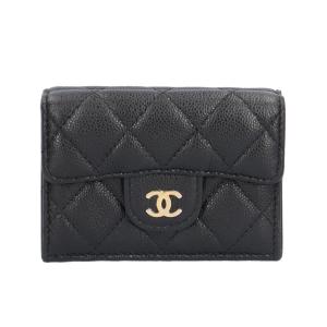 シャネル クラシックスモールウォレット 三つ折り財布 キャビアスキン AP0230 レディース CHANEL 中古 美品