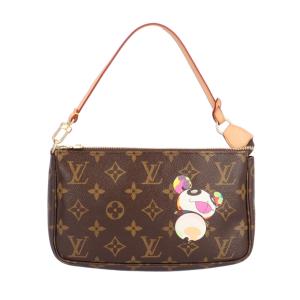 ルイヴィトン 村上隆コラボ パンダ ポシェットアクセソワール ハンドバッグ モノグラムキャンバス ブラウン  LOUIS VUITTON 中古 美品｜rk-y