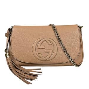 グッチ ソーホー ショルダーバッグ レザー 536224 ベージュ レディース GUCCI 中古