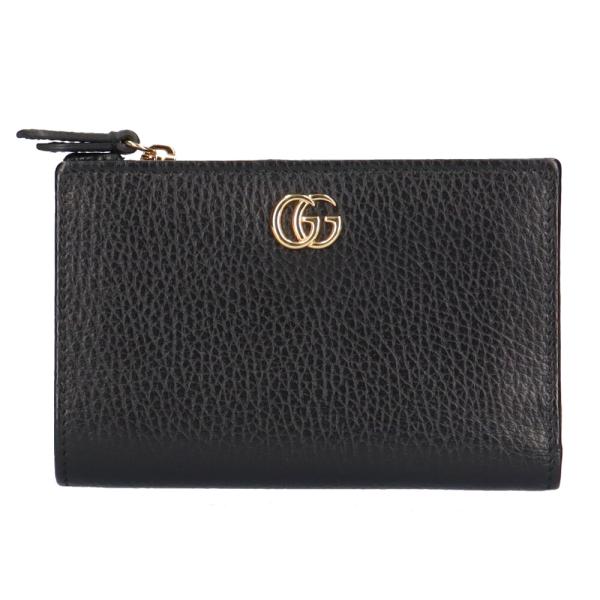 グッチ GUCCI マーモント 二つ折り財布 レザー レディース 中古 美品