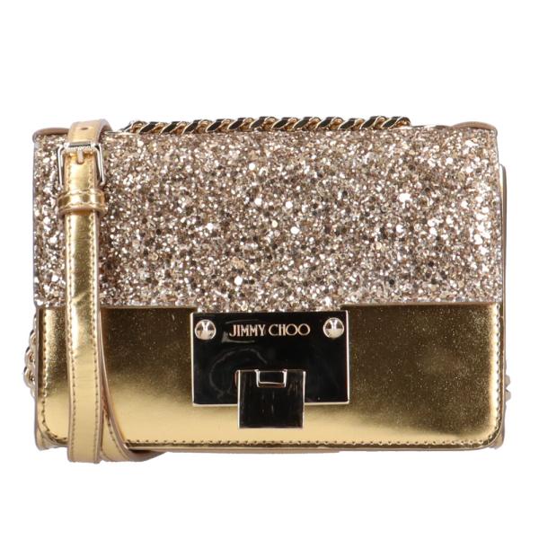 ジミーチュウ ソフトミニ レベル ショルダーバッグ レザー ゴールド  JIMMY CHOO 【中古...