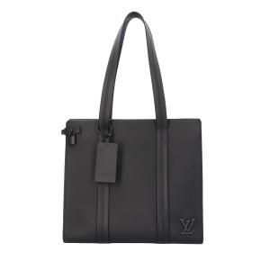 ルイヴィトン テイクオフトート アエログラム トートバッグ グレインレザー M57308 ブラック メンズ LOUIS VUITTON 中古