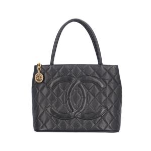 シャネル 復刻トート マトラッセ トートバッグ キャビアスキン A01804 ブラック レディース CHANEL 中古 美品｜rk-y