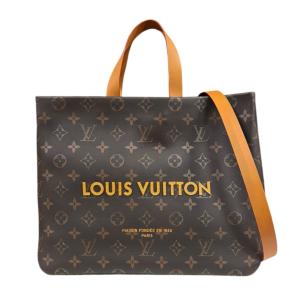ルイヴィトン ショッパートートMM モノグラム トートバッグ レザー M13928 ブラウン レディース LOUIS VUITTON 中古 美品