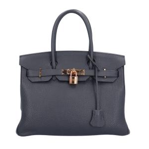 エルメス バーキン30 ハンドバッグ トゴ ネイビー レディース HERMES 中古 美品