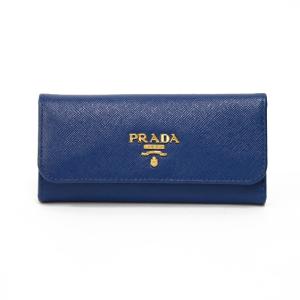 PRADA キーケース レザー プラダ サフィアーノレザー 6連 ブルー ネイビー 紺 ギフト プレゼント 中古 美品｜rk-y