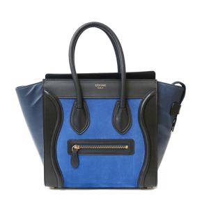 CELINE セリーヌ ハンドバッグ ラゲージ ラゲージ　マイクロ レザー ブルー ブルー 中古 限界値下げ祭1-OF｜rk-y