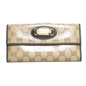 GUCCI グッチ 長財布 GGクリスタル ブラウン 中古｜rk-y