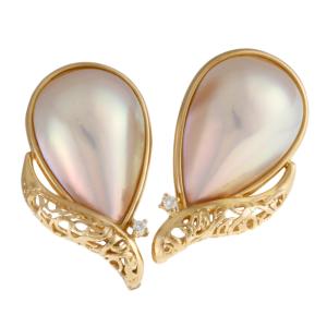 MIKIMOTO（ミキモト） イヤリング 18金 K18イエローゴールド パール 